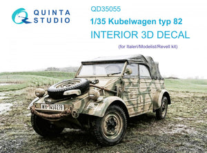Quinta Studio QD35055 Kubelwagen type 82 3D-Printed &amp;amp; colored Interior on decal paper (Italeri) 1/35