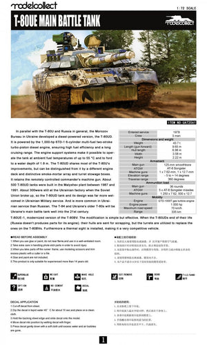 Modelcollect UA72061 Russian T-80UE-1 Main Battle Tank 1/72 – image 2