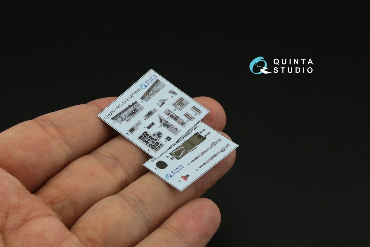 Quinta Studio QD72071 MiG-29 9-12 3D-Printed &amp;amp; coloured Interior on decal paper (GWH) 1/72 – zdjęcie 2