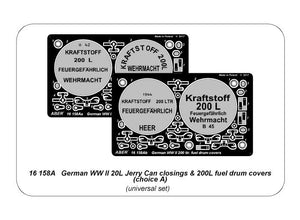 Aber 16158A German WW II 20L Jerry Can closings &amp;amp; 200L fuel drum covers (choice A) 1/16 – zdjęcie 12