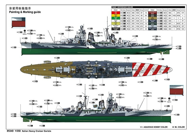 Trumpeter 05349 Italian Heavy Cruiser Gorizia 1/350 – zdjęcie 11