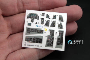 Quinta Studio QD48045 F-16D (block 30/40/50) 3D-Printed &amp;amp; colored Interior on decal paper (for Kinetic kit) 1/48 – image 3