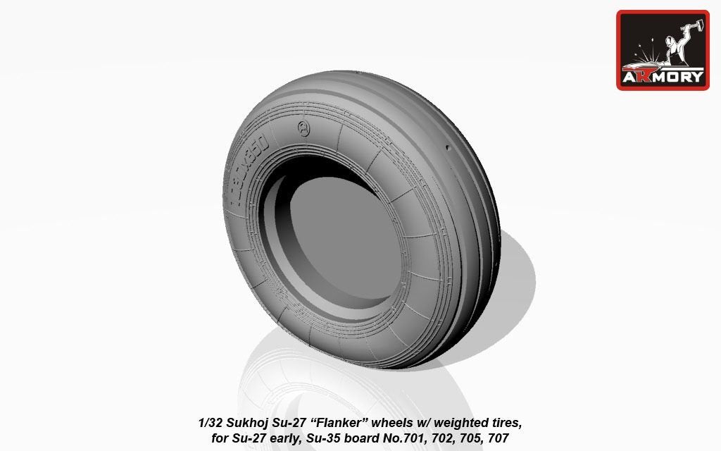 Armory Models AW32004b Sukhoj Su-27 Flanker early wheels w/ weighted tires 1/32 – zdjęcie 4
