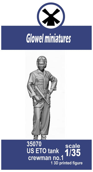 Glowel Miniatures 35070 US ETO tank crewman no.1 (1 Figure, 3D Printed) 1/35
