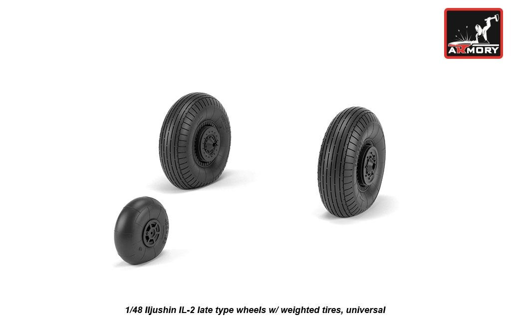 Armory Models AW48035 Iljushin IL-2 Bark late type wheels w/ weighted tires 1/48 – zdjęcie 4