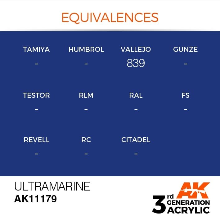 AK Interactive AK11179 ULTRAMARINE – STANDARD 17ml – immagine 3