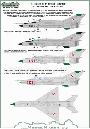 ModelMaker Decals D48152 MiG-21 in Polish service exclusive edition part III 1/48 – image 7