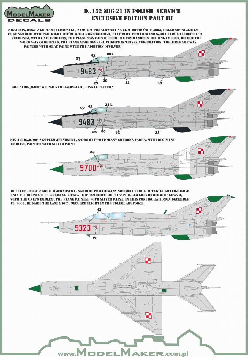ModelMaker Decals D48152 MiG-21 in Polish service exclusive edition part III 1/48 – image 7