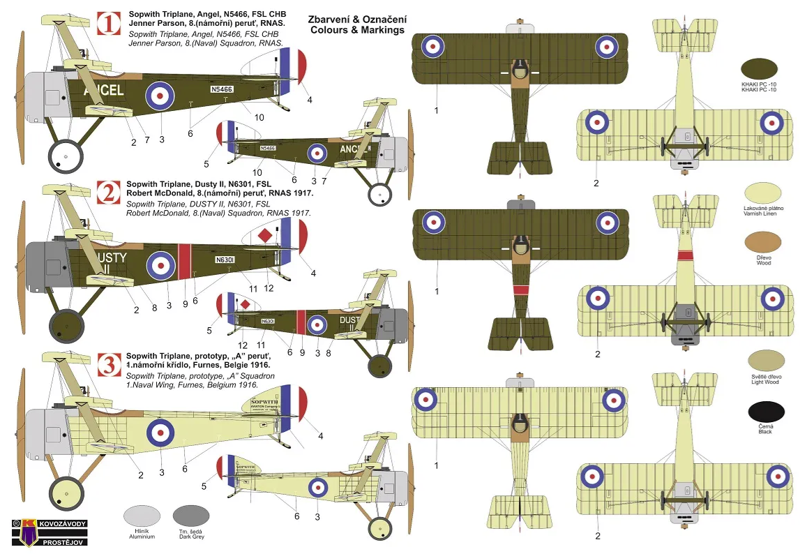 Kovozavody Prostejov KPM0338 Sopwith Triplane „RNAS“ 1/72 – Bild 2
