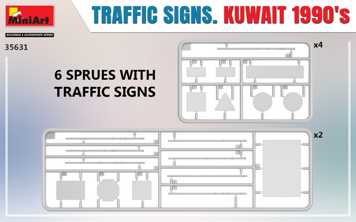 Miniart 35631 TRAFFIC SIGNS. KUWAIT 1990&amp;#39;s 1/35 – zdjęcie 3