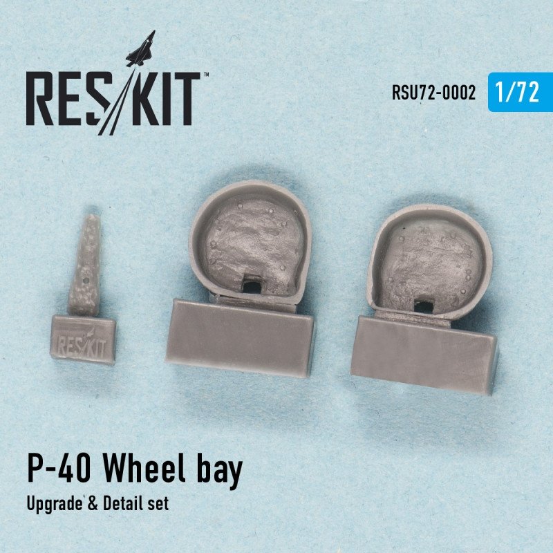 RESKIT RSU72-0002 P-40 D, EF, K, M, N Baie de train d'atterrissage pour Special Hobby, Academy, Hasegawa, Sword, Az-models 1/72