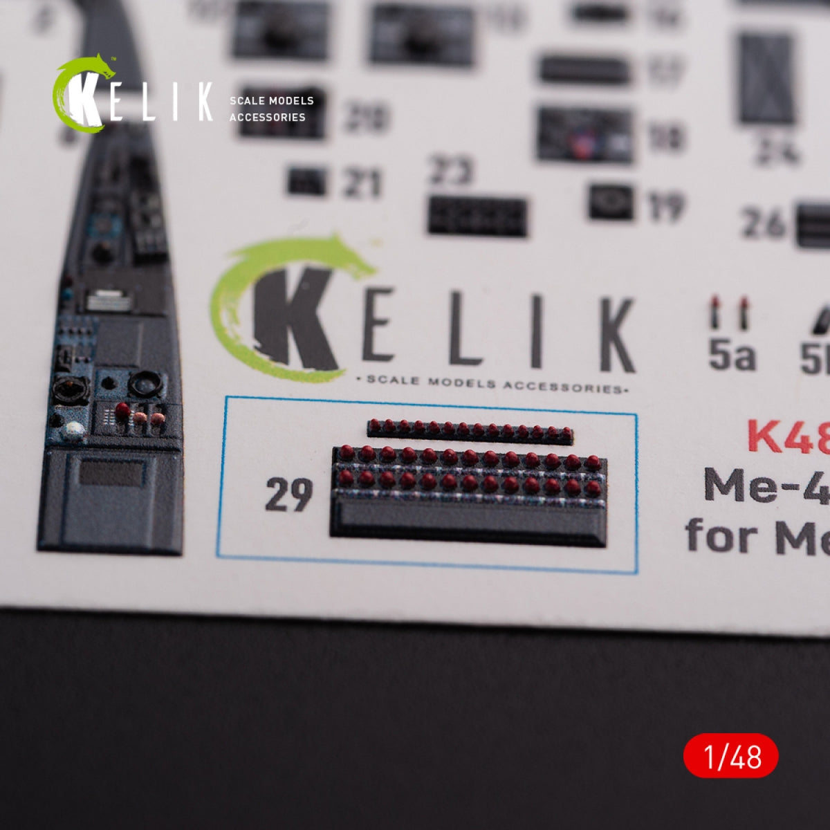 KELIK K48075 Messerschmitt Me-410 A1 interior 3D decals for Meng Model kit 1/48 – zdjęcie 4