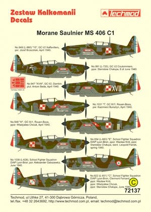 Techmod 72137 - Morane-Saulnier MS.406C1 1/72 – immagine 2