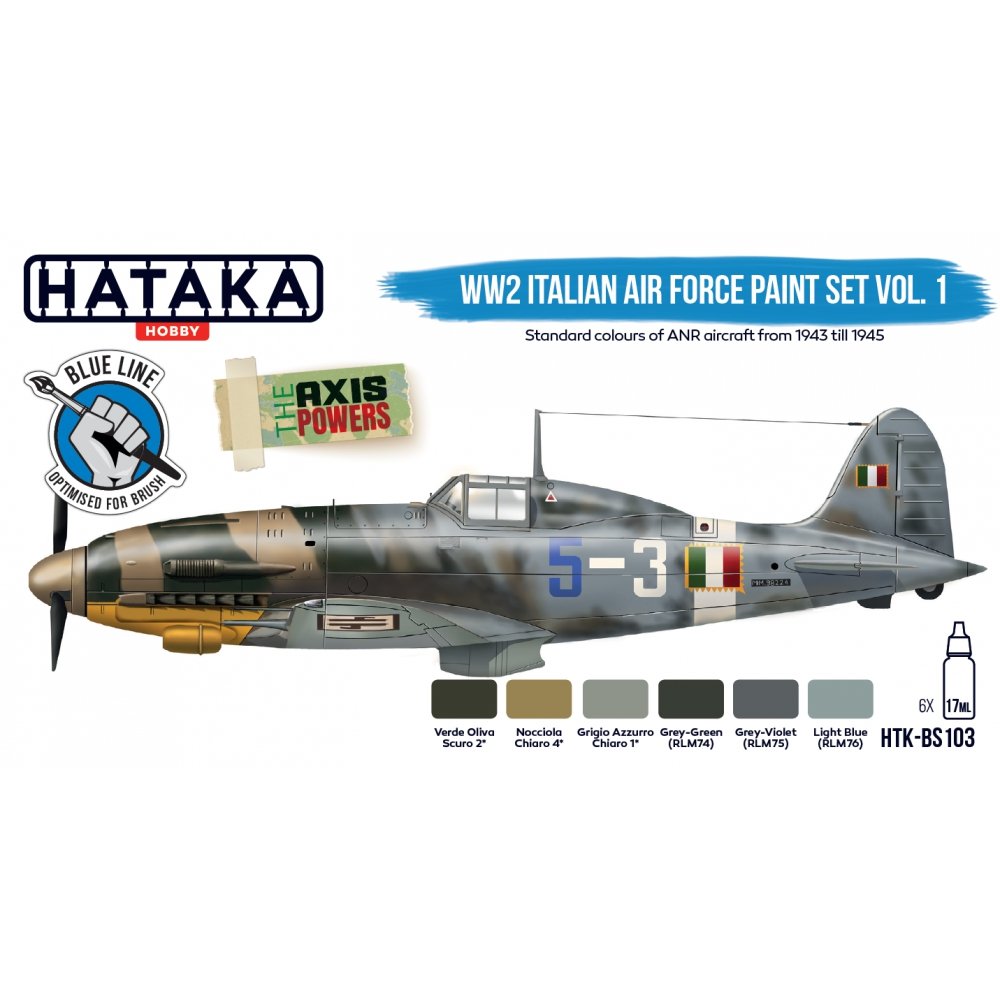 Hataka HTK-BS103 “WW2 Italian Air Force Paint set vol. 1&amp;quot; (6x17ml)