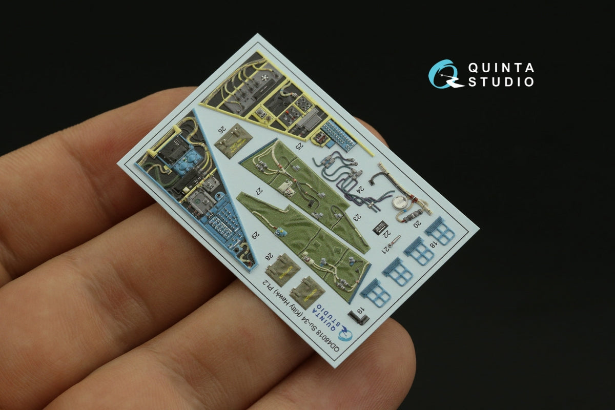 Quinta Studio QD48018 Su-34 3D-Printed coloured Interior on decal paper (KittyHawk) 1/48 – zdjęcie 7