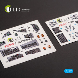 Kelik K72047 JASDF F-2B Fighter interior 3D decals for FineMolds kit 1/72