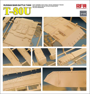 Rye Field Model 5105 Russian Main Battle Tank T-80U 1/35 – zdjęcie 8