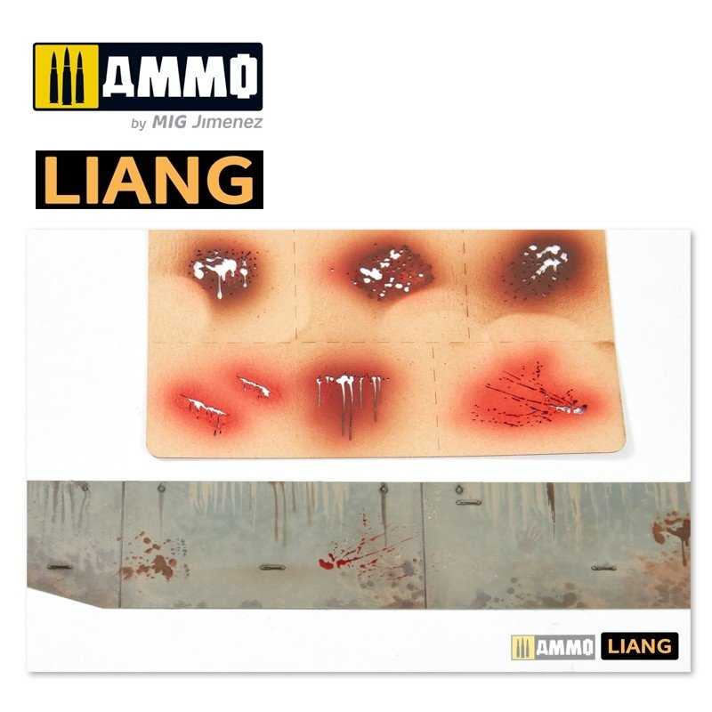 Liang 0005 Splashes Blood Effects Airbrush Stencils – zdjęcie 5