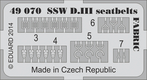 Eduard 49070 SSW D. III seatbelts FABRIC 1/48 EDUARD – zdjęcie 2