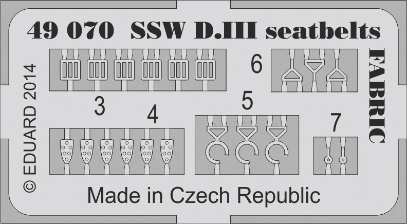 Eduard 49070 SSW D. III seatbelts FABRIC 1/48 EDUARD – zdjęcie 2