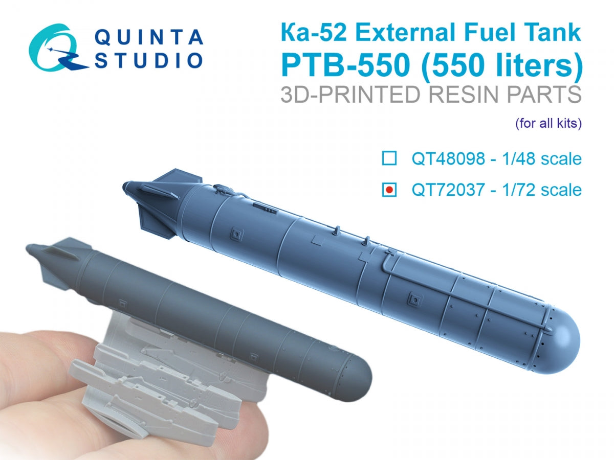 Quinta Studio QT72037 External Fuel Tank for Ka-52 PTB-550 (for all kits) 1/72