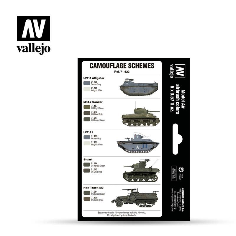 Vallejo 71623 WWII USMC Colors Green &amp;amp; Grey Patterns 1942-1945 6x17ml – zdjęcie 2