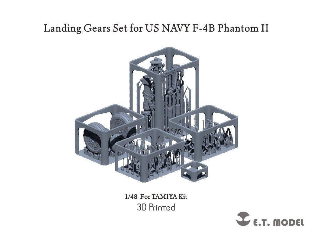 Train d'atterrissage ET Model P48-001 pour F-4B Phantom II de l'US Navy (impression 3D) à l'échelle 1/48