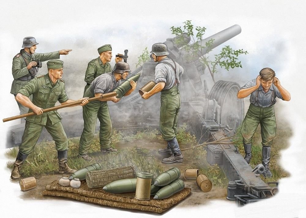 Trumpeter 00425 German s.FH 18 Field Howitzer Gun Crew 1/35 – immagine 2