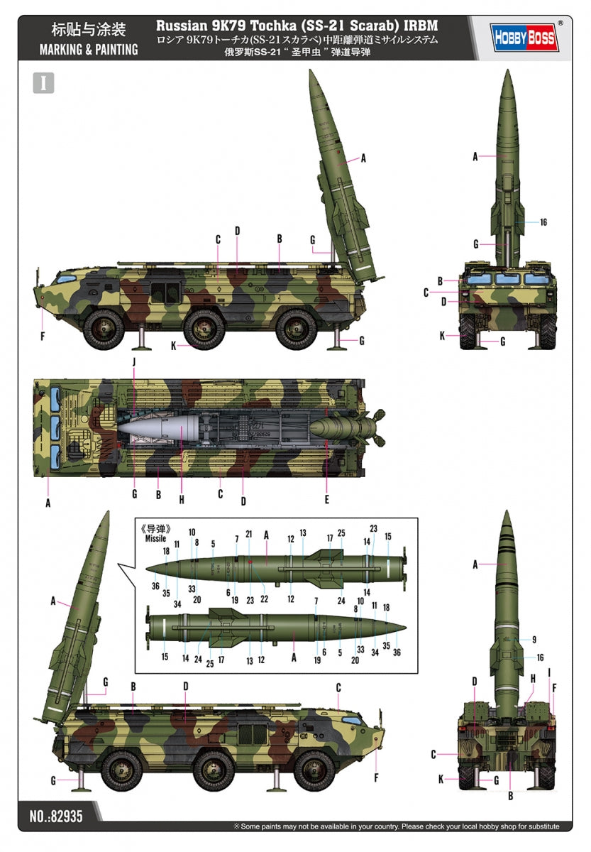 Hobby Boss 82935 Russian 9K79 Tochka SS-21 Scarab IRBM 1/72 – zdjęcie 5