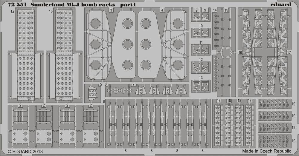Eduard 72551 Sunderland Mk. I bomb racks 1/72 ITALERI