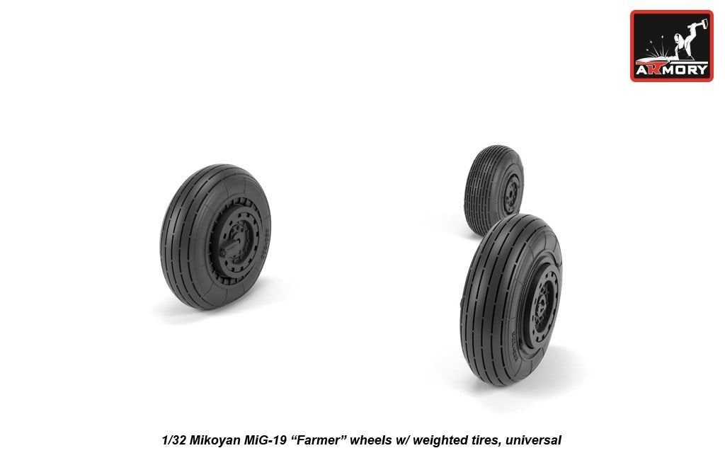 Armory Models AW32012 Mikoyan MiG-19 Farmer wheels w/ weighted tires 1/32 – immagine 5