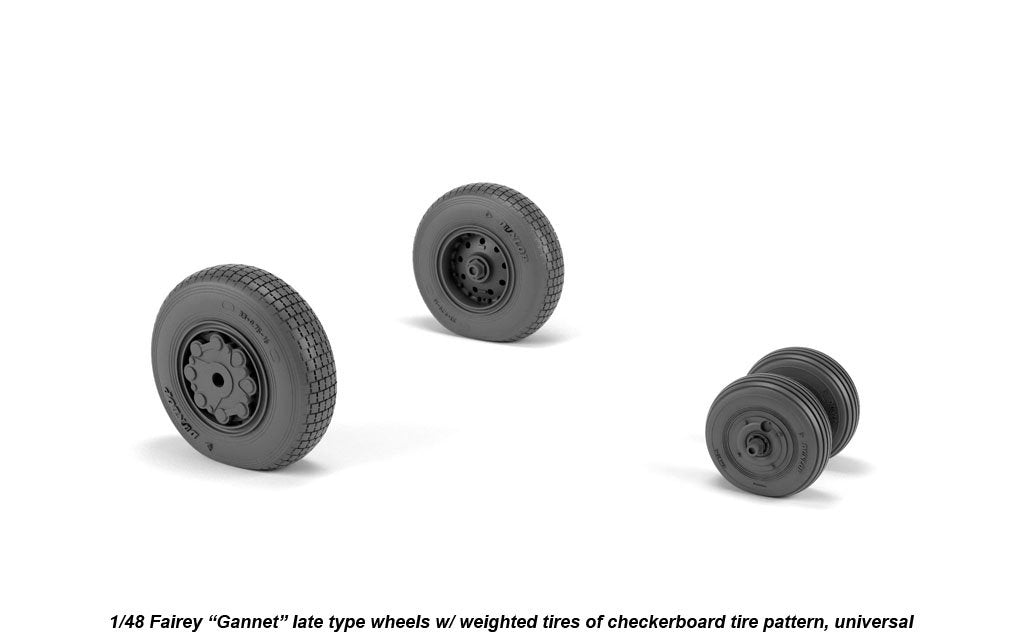 Armory Models AW48411 Fairey Gannet late type wheels w/ weighted tires of checkerboard tire pattern 1/48 – Bild 2