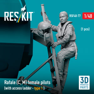 RESKIT RSF48-0077 Rafale (C, M) female pilot (with access ladder - type 1) (1 pcs) (3D Printed) 1/48 – image 3