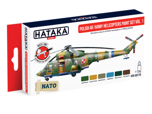Hataka HTK-AS116 Polish AF / Army Helicopters paint set vol. 1 6x17 ml