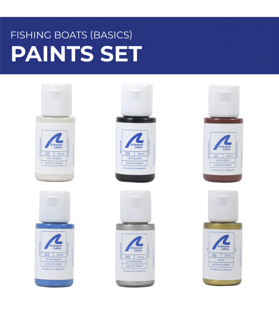 ARTESANIA LATINA 277PACK13 Zestaw farb akrylowych 6x20 ml - Basic fishing boats