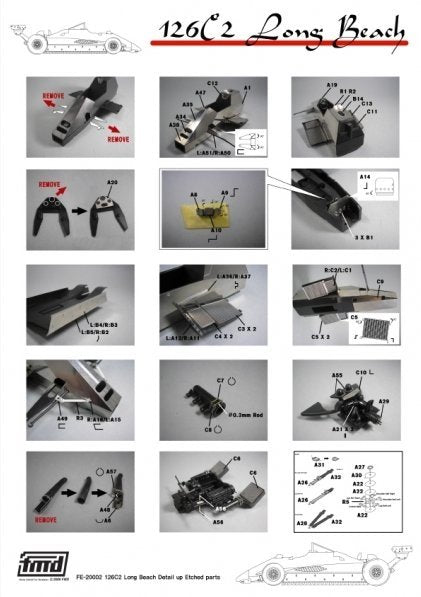 KA Models FE-20002 Ferrari 126C2 Long Beach Super Detail-Up parts set for Fujimi 1/20 – zdjęcie 6