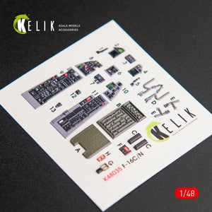 KELIK K48035 F-16CN &amp;quot;FIGHTING FALCON&amp;quot; INTERIOR 3D DECALS FOR TAMIYA KIT 1/48