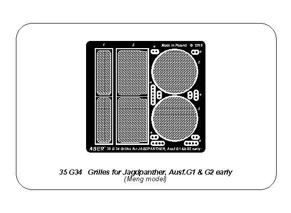 Aber 35G34 Grids for Jagdpanther Ausf.G1 early (Meng) 1/35