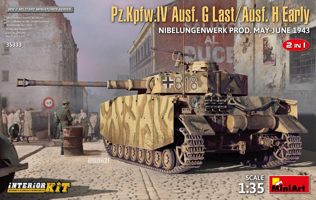 MiniArt 35333 Pz.Kpfw.IV Ausf. G Last/Ausf. H Early. NIBELUNGENWERK PROD. MAY-JUNE 1943. 2 IN 1 INTERIOR KIT 1/35