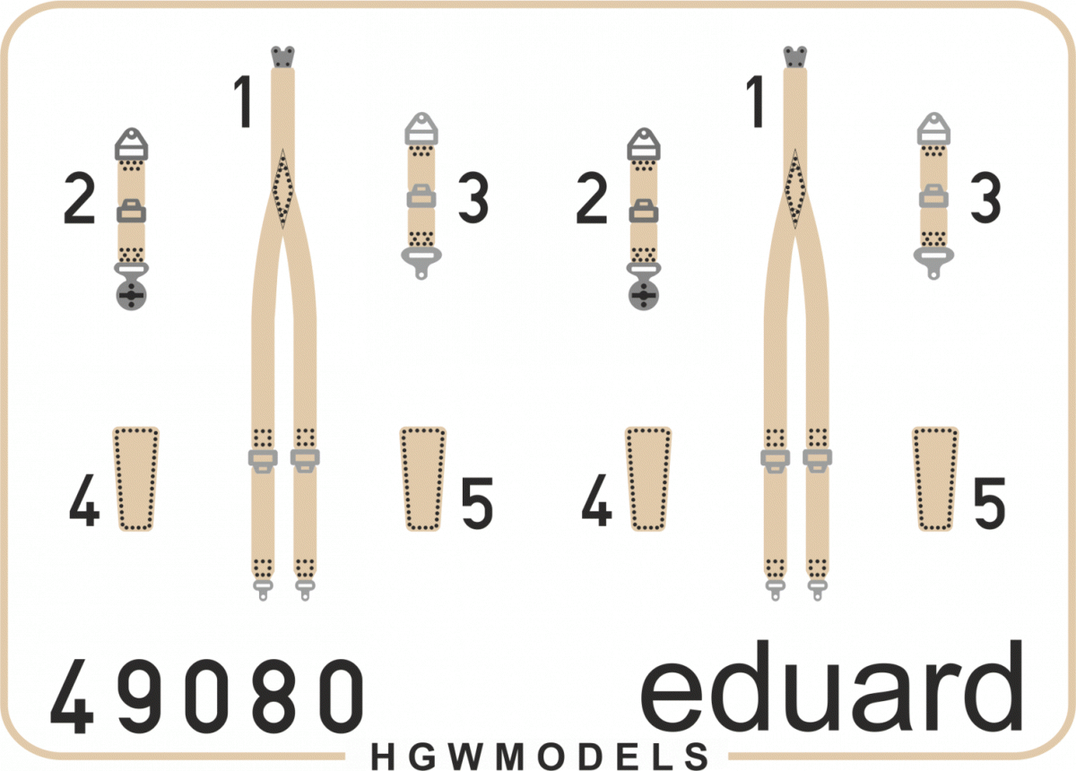 Eduard 49080 Seatbelts RAF WWII late SUPERFABRIC 1/48