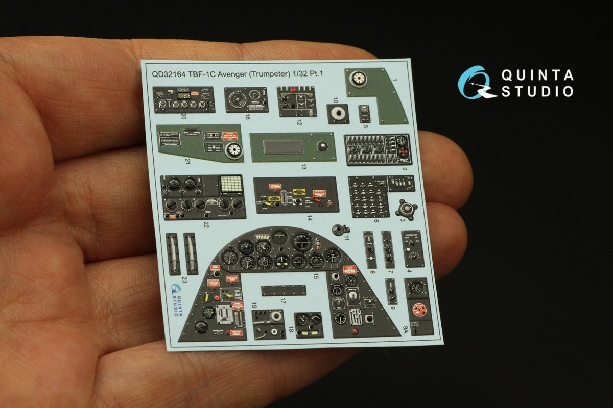 Quinta Studio QD32164 TBF-1C Avenger 3D-Printed &amp;amp; coloured Interior on decal paper (Trumpeter) 1/32 – zdjęcie 4
