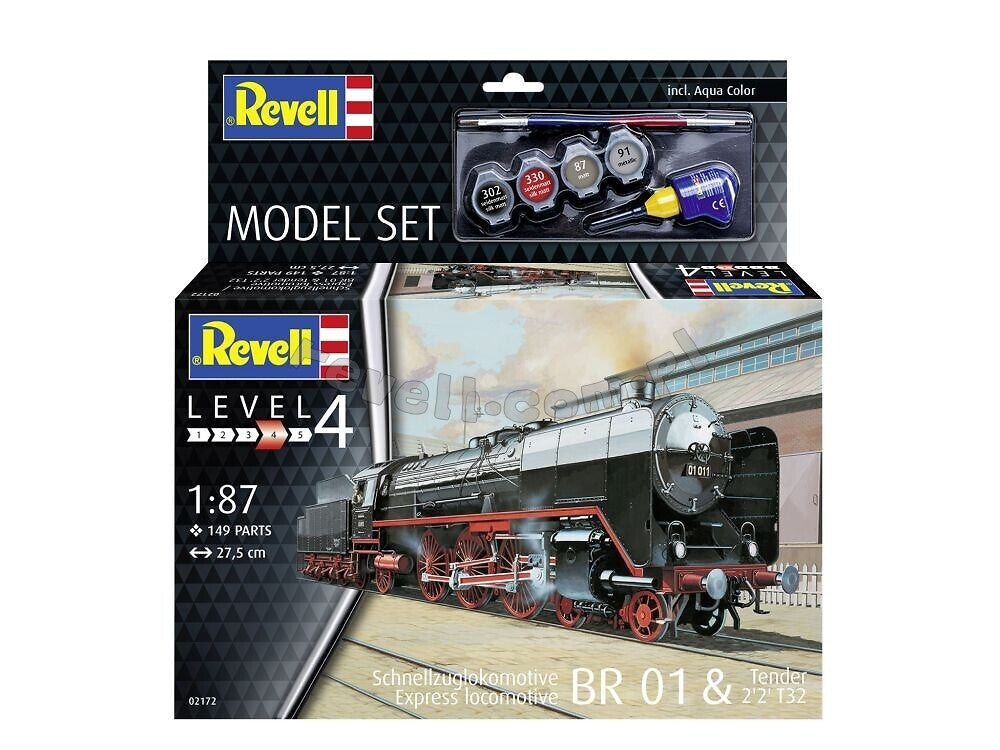 Revell 62172 Schnellzuglok BR01 with Tender 2&amp;#39;2&amp;#39; T32 Model Set (H0) 1/87