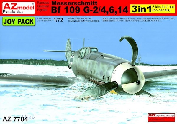 AZmodel AZ7704 Messerschmitt Bf 109G-2/Bf 109G-4/Bf 109G-6/Bf 109G-14 (sprues only), 3 kits only 1/72