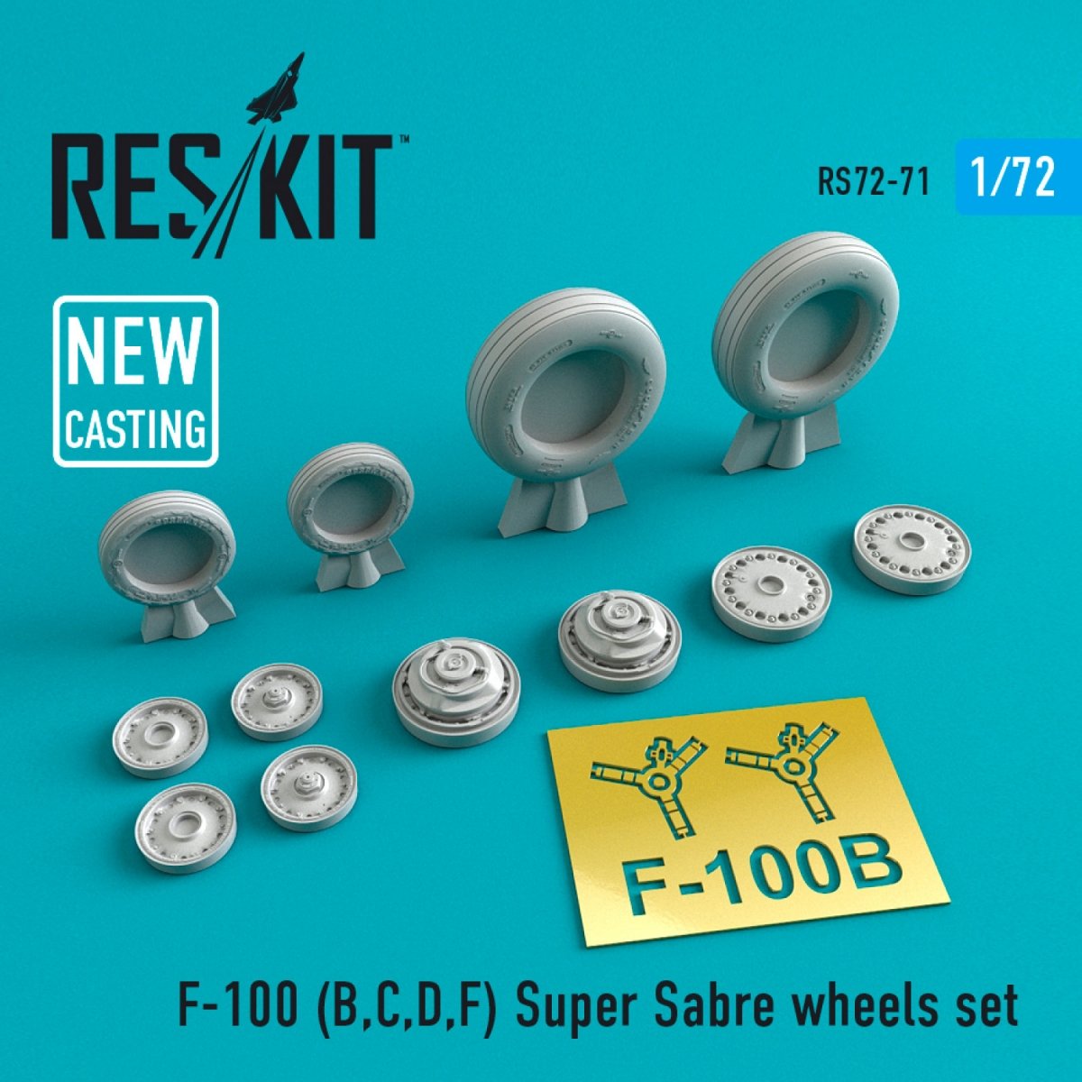 RESKIT RS72-0071 F-100 (B,C,D,F) « SUPER SABER » JEU DE ROUES 1/72
