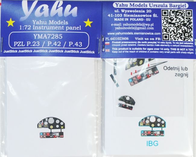 Yahu YMA7285 PZL P.23 / P.42 / P.43 (IBG) 1/72