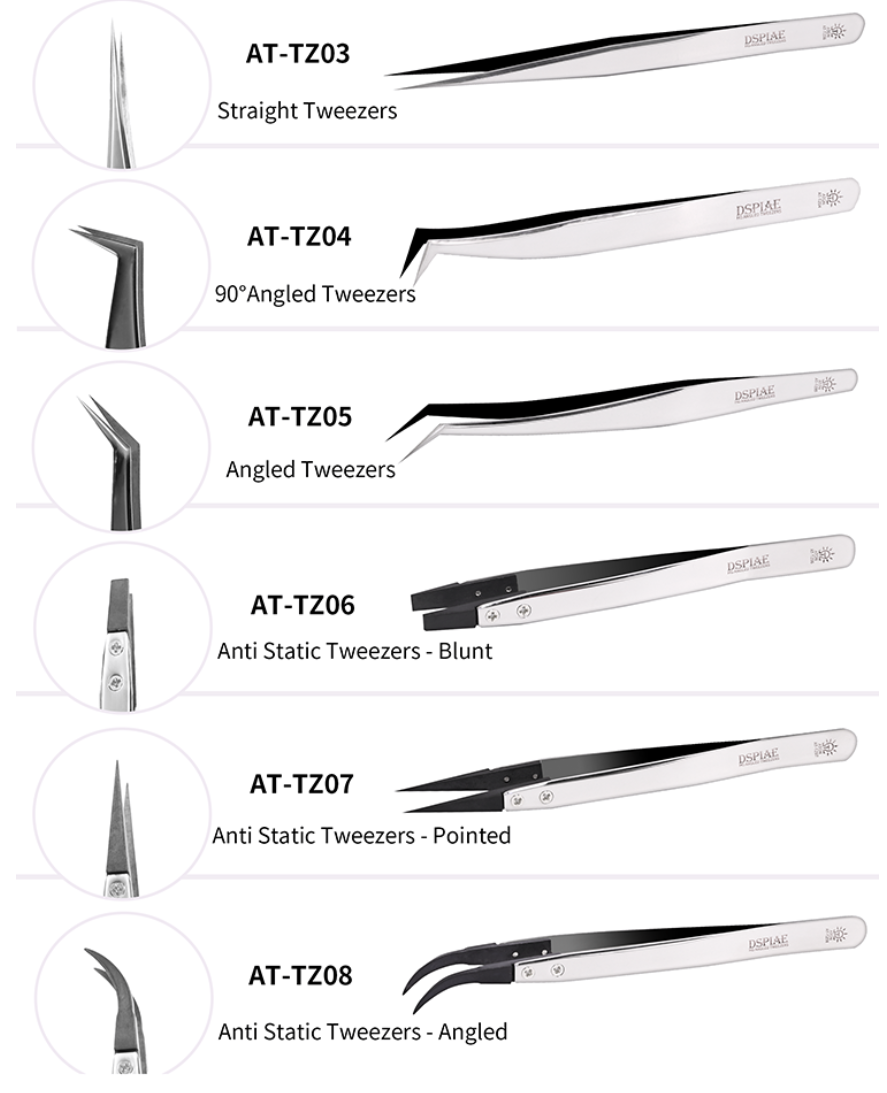 DSPIAE AT-TZ06 Anti-Static Tweezers – Blunt – zdjęcie 2