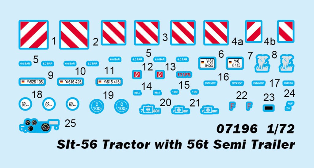Trumpeter 07196 Slt-56 Tractor with 56t Semi Trailer 1/72 – image 4