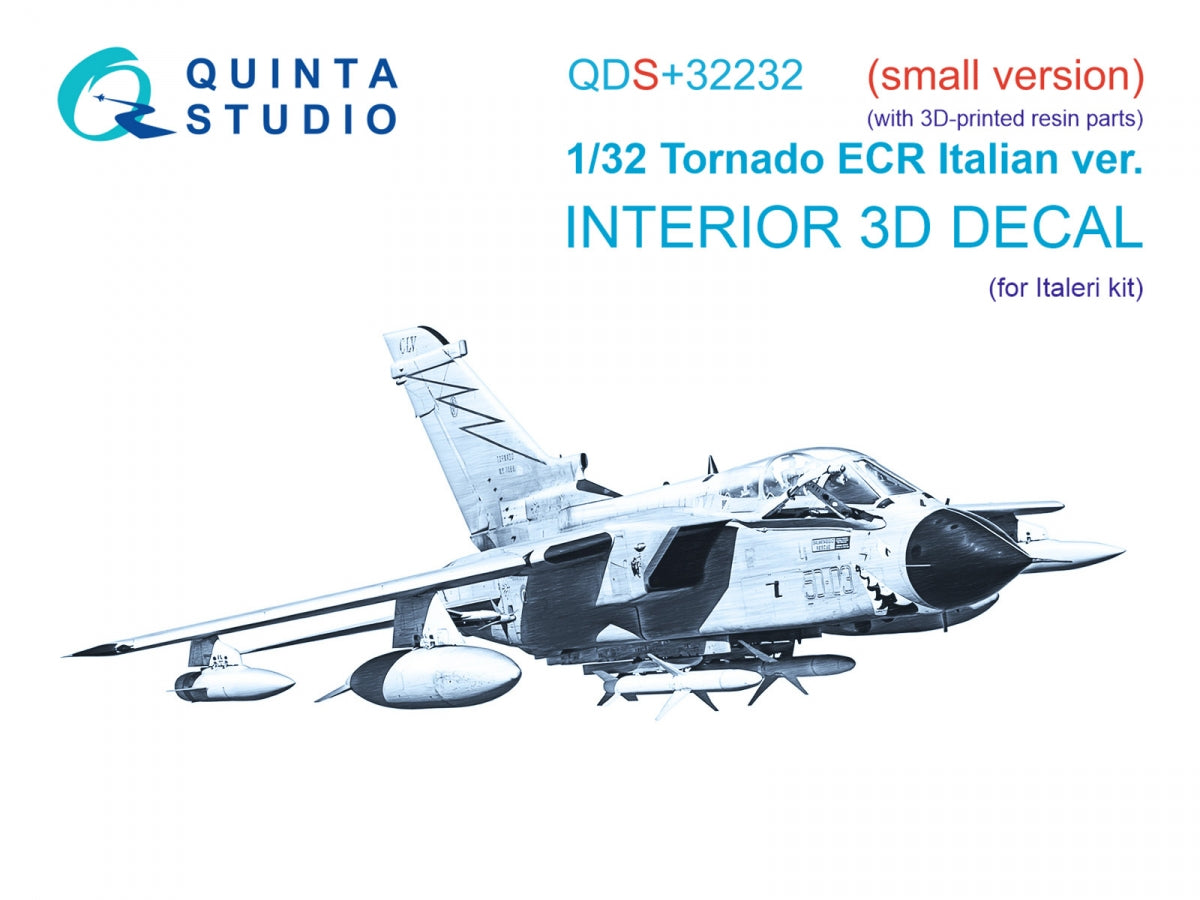 Quinta Studio QD+32232 Tornado ECR Italian 3D-Printed & coloured Interior on decal paper (Italeri) (with 3D-printed resin parts) 1/32