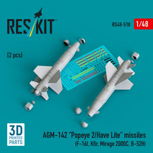RESKIT RS48-0518 AGM-142 &amp;quot;Popeye 2/Have Lite&amp;quot; missiles (2 pcs) (3D Printed) 1/48 – imagen 2