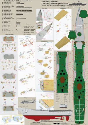 Pontos 37019F1 USS FFG Oliver Hazard Perry Class Long Hull Detail Up Set ADVANCED 1/350 – zdjęcie 6